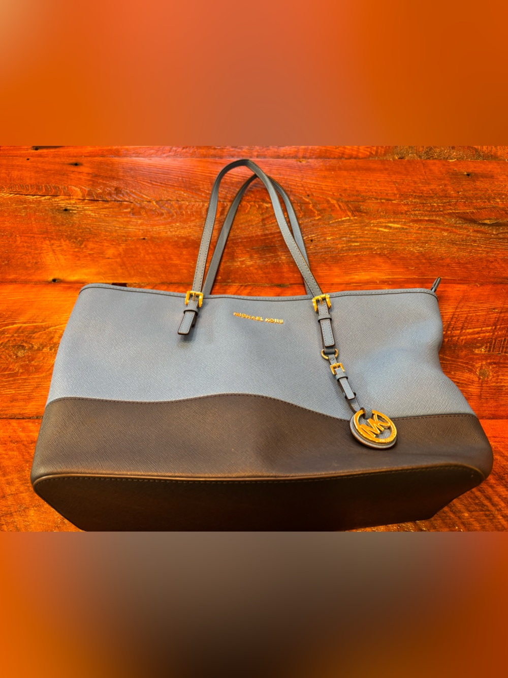 Michael Kors Two-Tone Blue and Navy Tote